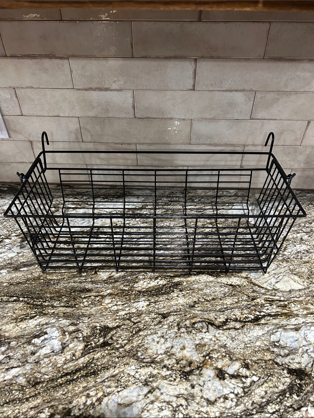 Black Wire Caddy Basket - Versatile Hanging Storage